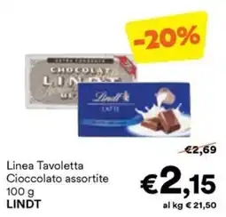 Unes Linea Tavoletta Cioccolato assortite LINDT offerta