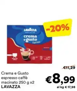 Unes Crema e Gusto espresso caffè macinato LAVAZZA offerta
