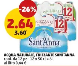 PENNY Acqua naturale, frizzante Sant'Anna offerta