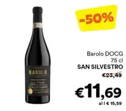 Unes Barolo San Silvestro offerta
