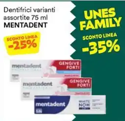 Unes Dentifrici varianti assortite MENTADENT offerta