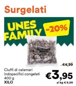 Unes Ciuffi di calamari indopacifici congelati Xilo offerta