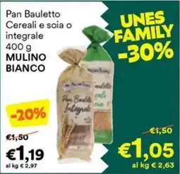 Unes Pan Bauletto Cereali e soia o integrale MULINO BIANCO offerta