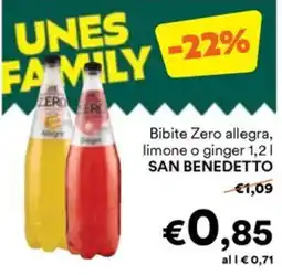 Unes Bibite Zero San Benedetto offerta