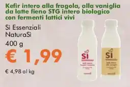 NaturaSì Kefir intero alla fragola, alla vaniglia Si Essenziali NaturaSi offerta