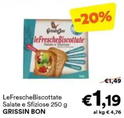Unes LeFrescheBiscottate Salate e Sfiziose GRISSIN BON offerta