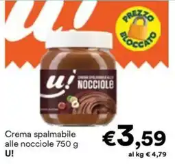 Unes Crema spalmabile alle nocciole U! offerta