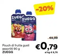 Unes Pouch di frutta gusti assortiti ZUEGG offerta