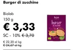 NaturaSì Burger di zucchine Biolab offerta