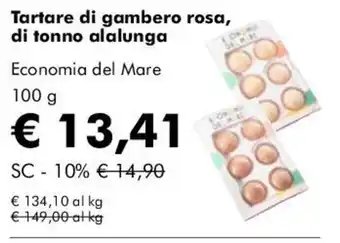 Tartare di gambero rosa, di tonno alalunga Economia del Mare