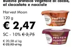 NaturaSì Budino proteico vegetale al cacao, al cioccolato e nocciole Harvest Moon offerta