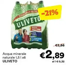 Unes Acqua minerale naturale ULIVETO offerta