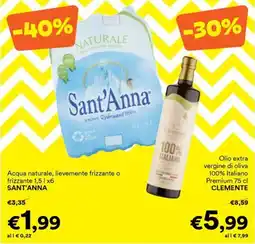 Unes Acqua naturale lievemente frizzante Sant'Anna offerta
