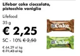 NaturaSì Lifebar cake cioccolato, pistacchio vaniglia offerta