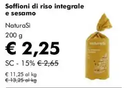NaturaSì Soffioni di riso integrale e sesamo NaturaSi offerta