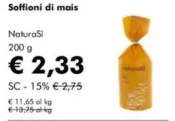 NaturaSì Soffioni di mais NaturaSi offerta