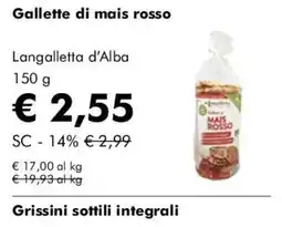 NaturaSì Langalletta d'Alba Gallette di mais rosso offerta