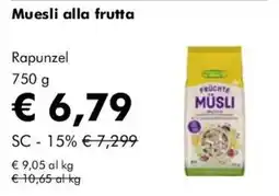 NaturaSì Muesli alla frutta Rapunzel offerta
