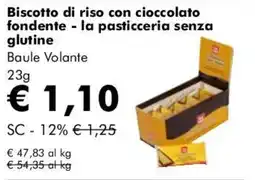 NaturaSì Biscotto di riso con cioccolato fondente - la pasticceria senza glutine Baule Volante offerta