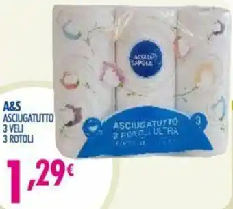 Acqua & Sapone A&S Asciugatutto 3 Veli 3 Rotoli offerta