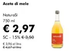 NaturaSì Aceto di mele NaturaSi offerta