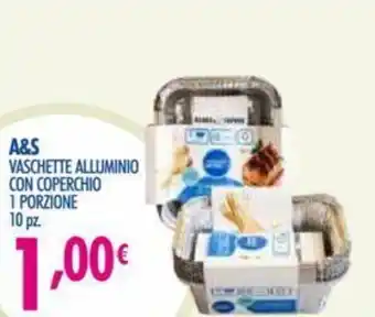 Acqua & Sapone A&S Vaschette Alluminio con Coperchio 1 porzione 10pz offerta