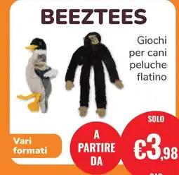 ZooPlanet Beeztees Giochi per cani peluche flatino offerta