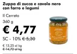 NaturaSì Zuppa di zucca e cavolo nero con farro e legumi offerta