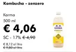 NaturaSì Kombucha - zenzero Karma offerta