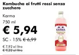 NaturaSì Kombucha ai frutti rossi senza zucchero Karma offerta