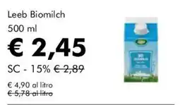 NaturaSì Leeb Biomilch offerta