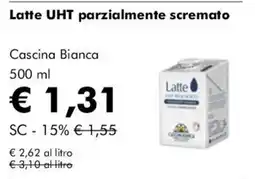 NaturaSì Latte UHT parzialmente scremato Cascina Bianca offerta