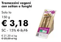 NaturaSì Tramezzini vegani con seitan e funghi offerta