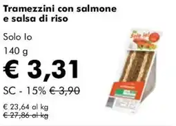 NaturaSì Tramezzini con salmone e salsa di riso Solo lo offerta