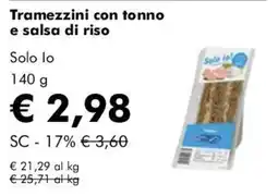 NaturaSì Tramezzini con tonno e salsa di riso Solo lo offerta