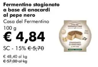 Fermentino stagionato a base di anacardi al pepe nero Casa del Fermentino
