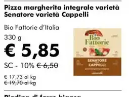NaturaSì Pizza margherita integrale varietà Senatori varietà Cappelli offerta