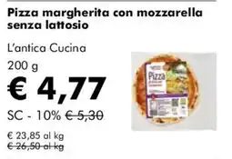 NaturaSì Pizza margherita con mozzarella senza lattosio L'antica Cucina offerta
