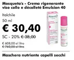 NaturaSì Mosqueta's - Crema rigenerante viso collo e décolleté Emulsion 40 offerta