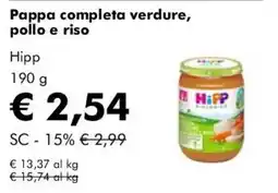 NaturaSì Pappa completa verdure, pollo e riso Hipp offerta