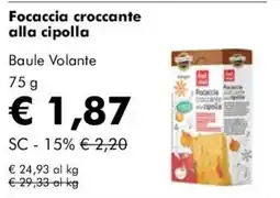 NaturaSì Focaccia croccante alla cipolla Baule Volante offerta