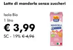 NaturaSì Latte di mandorla senza zuccheri Isola Bio offerta