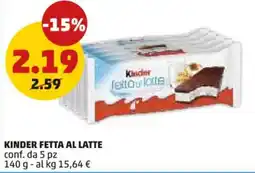 PENNY Kinder Fetta al Latte offerta
