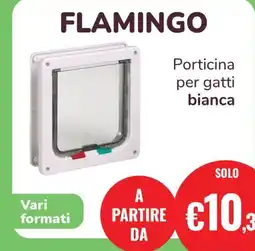 ZooPlanet Flamingo porticina per gatti bianca offerta