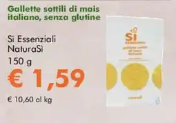 NaturaSì Gallette sottili di mais italiano, senza glutine Si Essenziali NaturaSi offerta