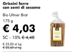 NaturaSì Grissini farro con semi di sesamo Bio Ultner Brot offerta