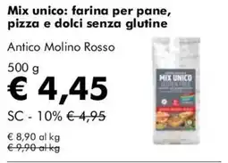 NaturaSì Mix unico farina per pane pizza e dolci senza glutine Antico Molino Rosso offerta