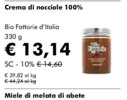 NaturaSì Crema di nocciole 100% Bio Fattorie d'Italia offerta