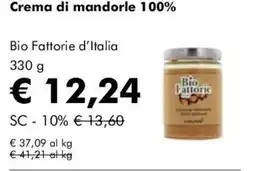 NaturaSì Crema di mandorle 100% Bio Fattorie d'Italia offerta
