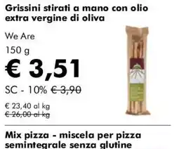 NaturaSì Grissini stirati a mano con olio extra vergine di oliva We Are offerta